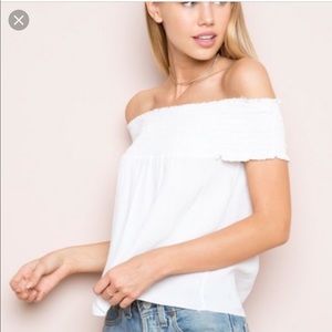 BRANDY MELVILLE white off the shoulder top
